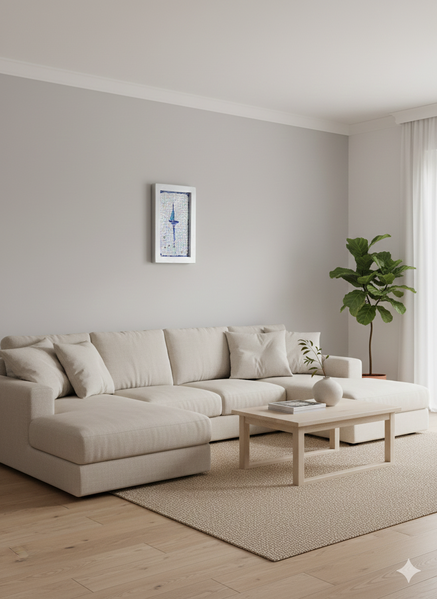 Iridescent Mosaic Sailboat – Handmade Nautical Wall Art – Glass & Smalti Mosaic on Wood Frame