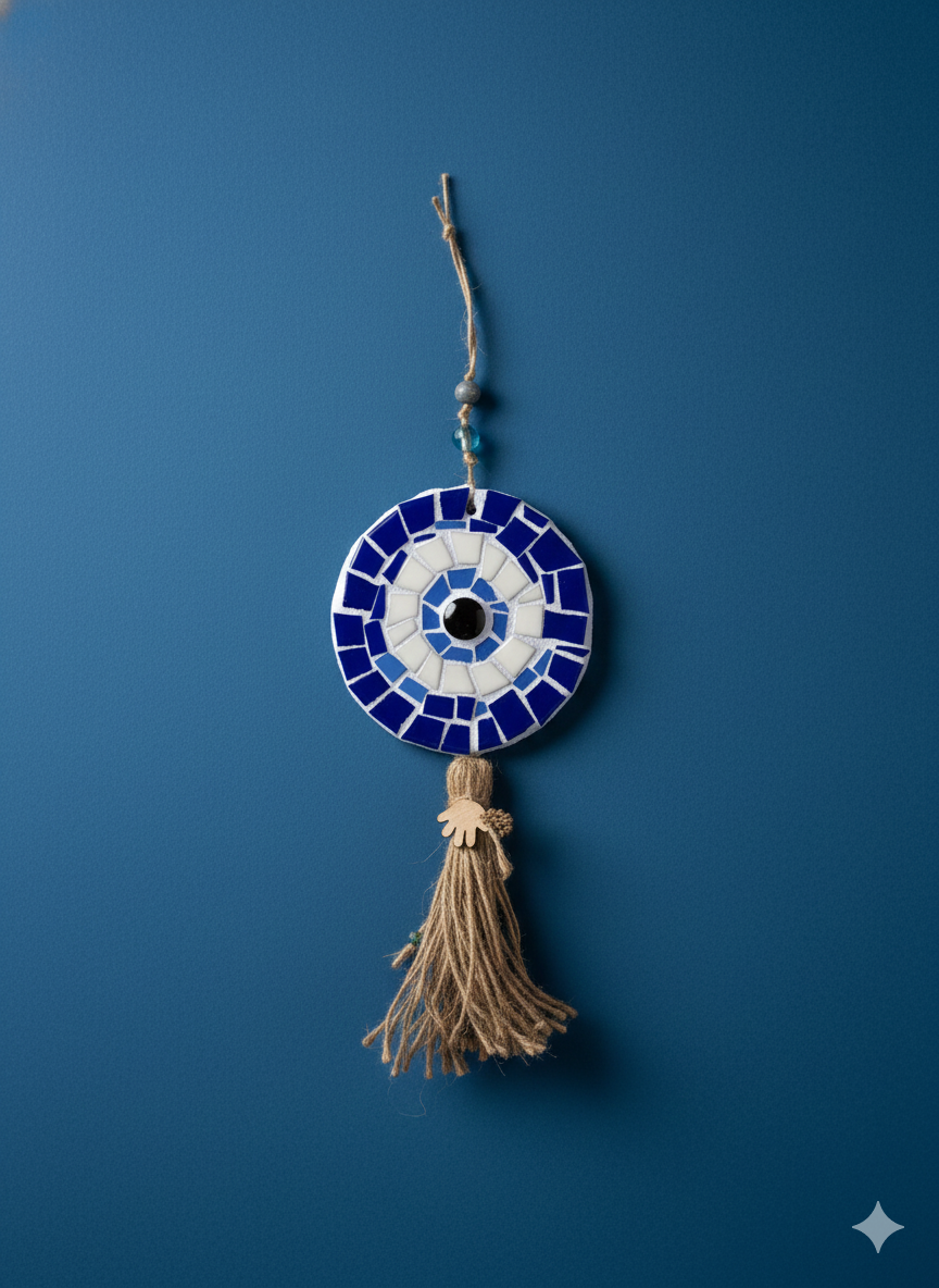 Evil Eye Wall Hanging – Handmade Mosaic – 10cm – 34cm