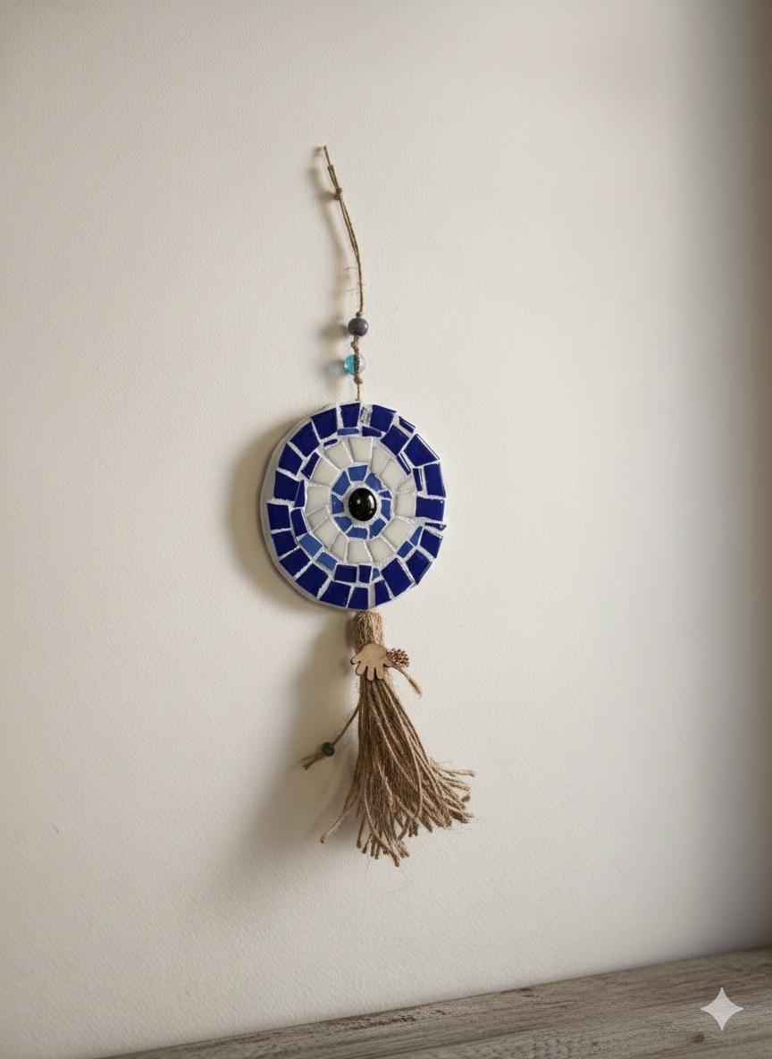 Evil Eye Wall Hanging – Handmade Mosaic – 10cm – 34cm