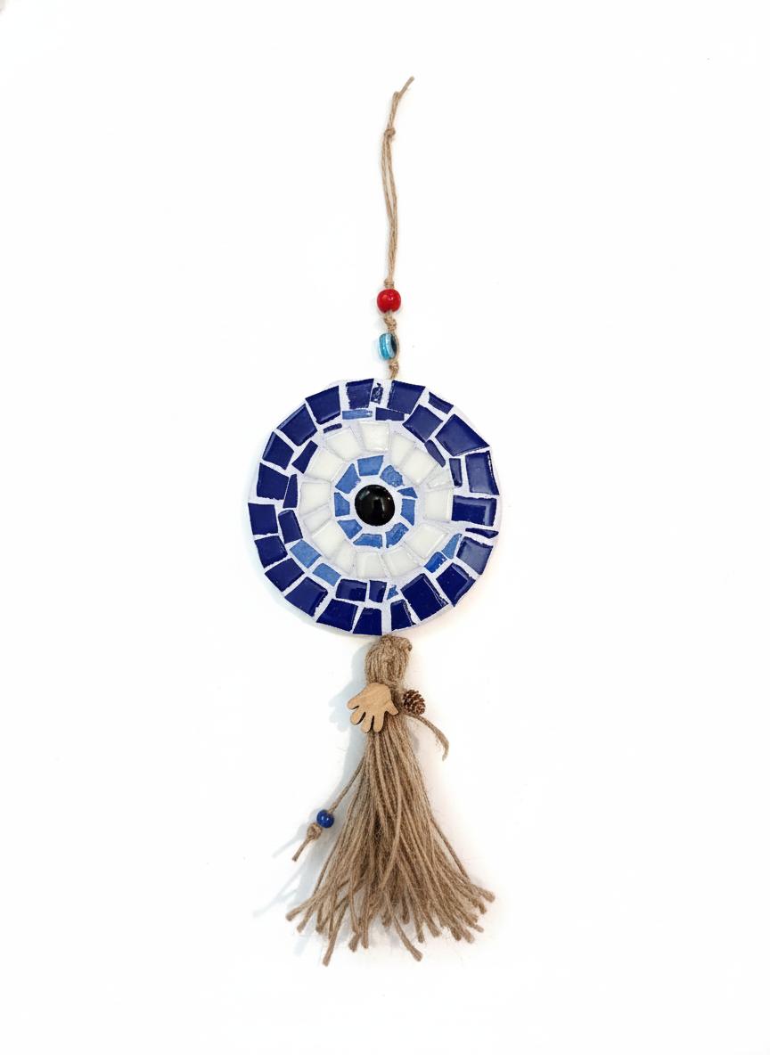 Evil Eye Wall Hanging – Handmade Mosaic – 10cm – 34cm