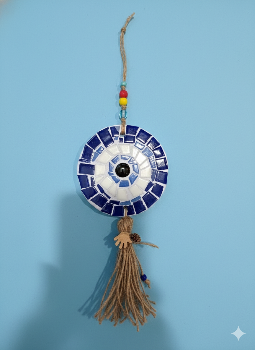 Evil Eye Wall Hanging – Handmade Mosaic – 10cm – 34cm