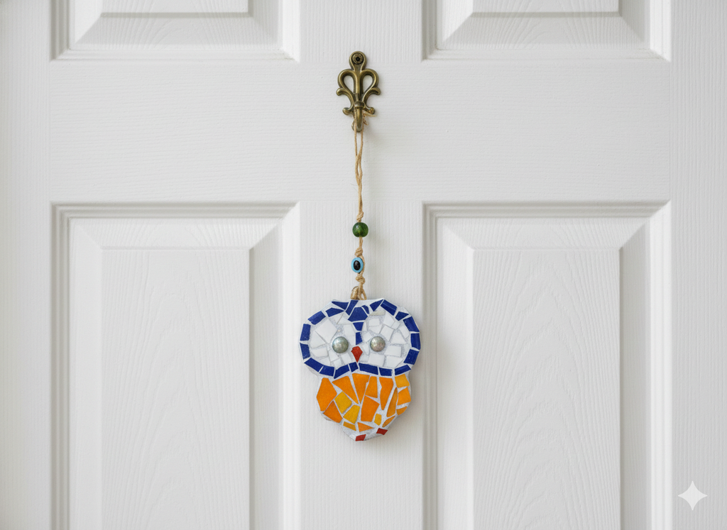 Handmade Mosaic Owl Wall Hanging - Good Luck Charm