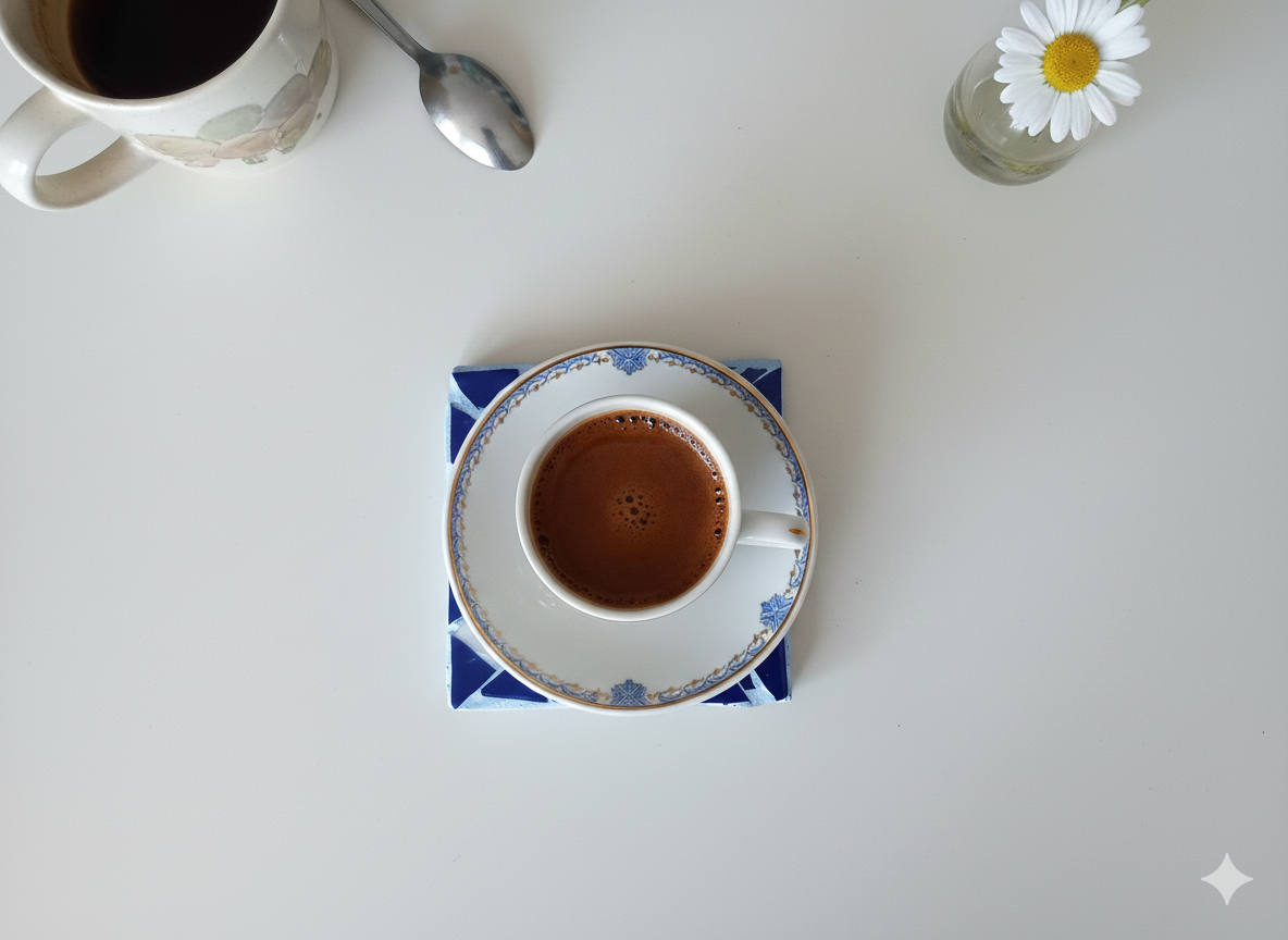 Glass Mosaic Coaster - Blue & White Pattern