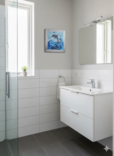 Handmade Glass Mosaic Wall Art - Dolphin