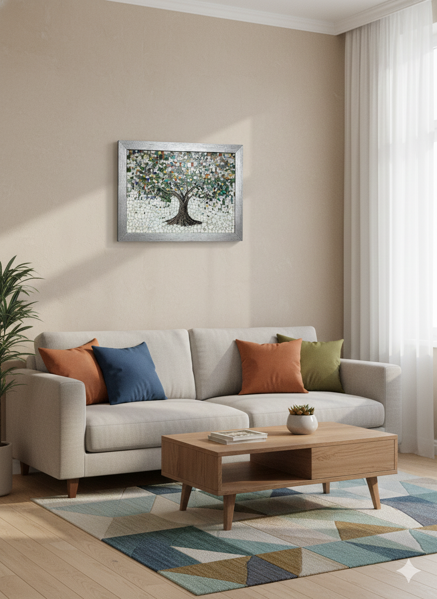 Tree of Life Mosaic Wall Art - Handcrafted Mediterranean Masterpiece