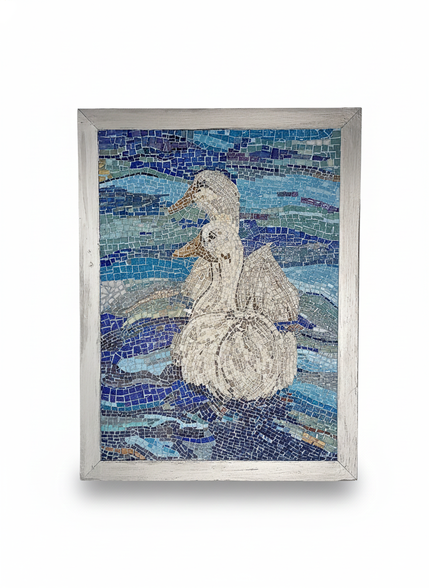 Ducks Mosaic Wall Art - Handcrafted Mediterranean Wildlife Scene