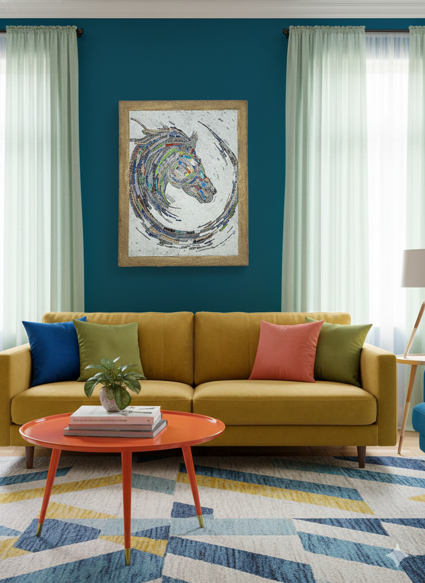 Horse Mosaic Wall Art - Traditional Technique