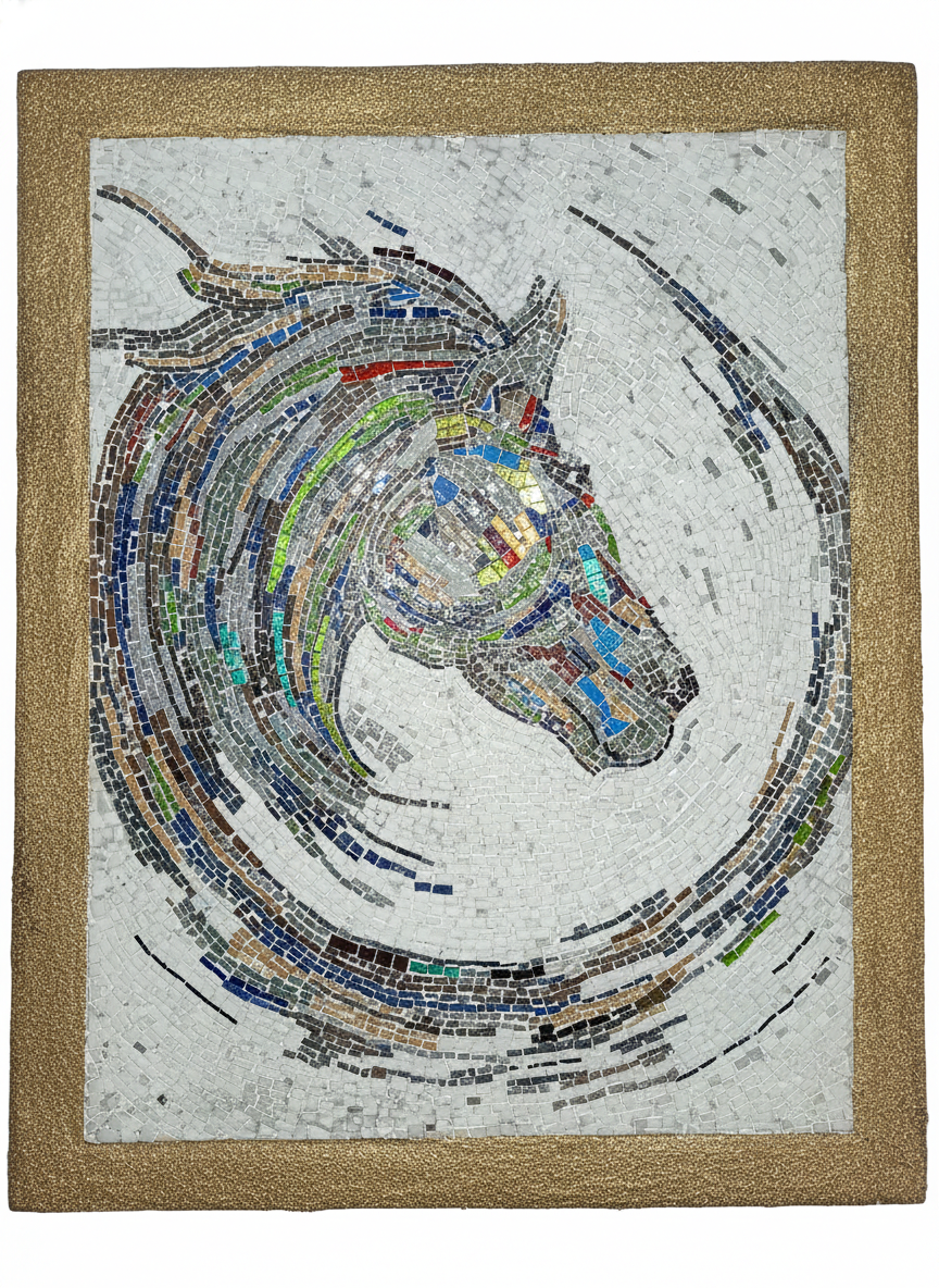 Horse Mosaic Wall Art - Traditional Technique