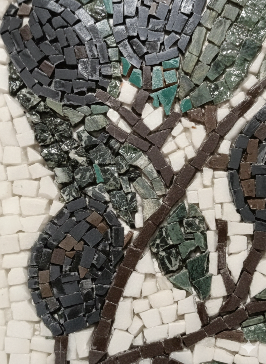 Handmade Olive Branch Mosaic - Traditional Greek Art