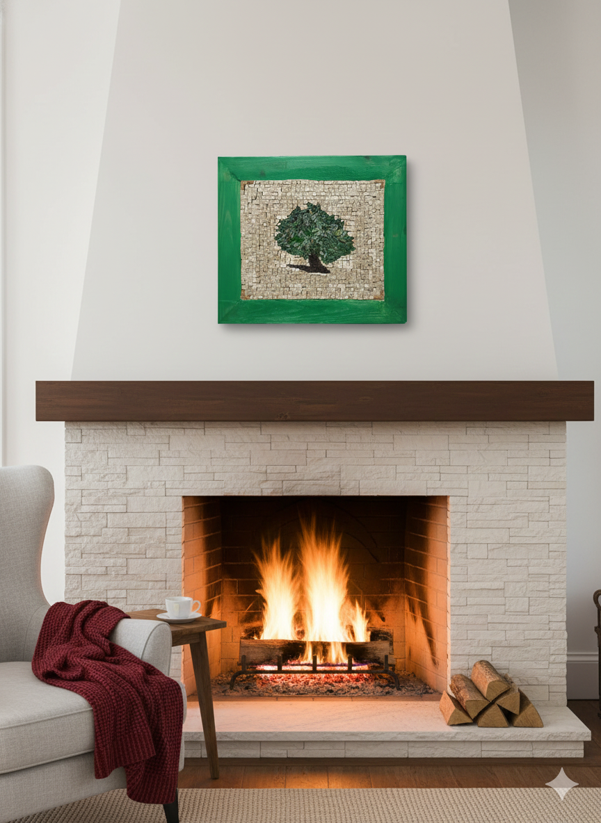 Handmade Olive Tree Mosaic - Traditional Greek Art