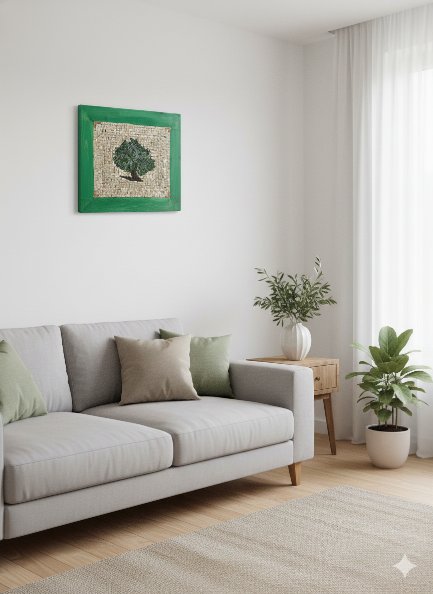 Handmade Olive Tree Mosaic - Traditional Greek Art