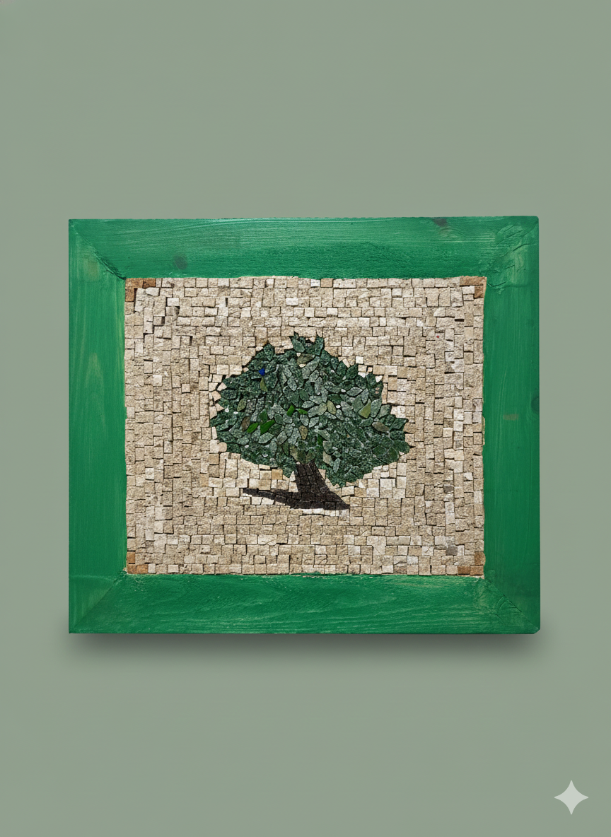Handmade Olive Tree Mosaic - Traditional Greek Art