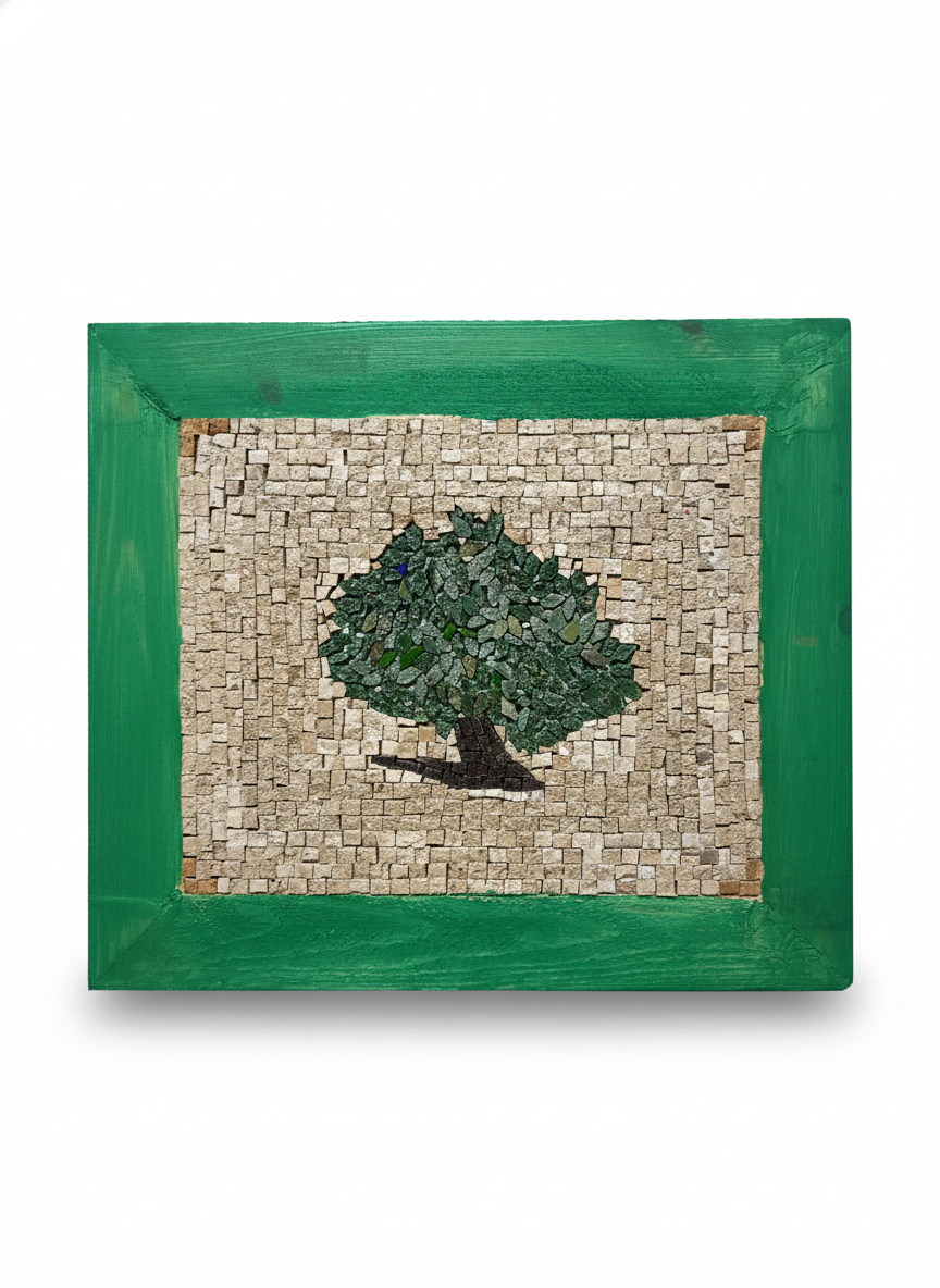 Handmade Olive Tree Mosaic - Traditional Greek Art