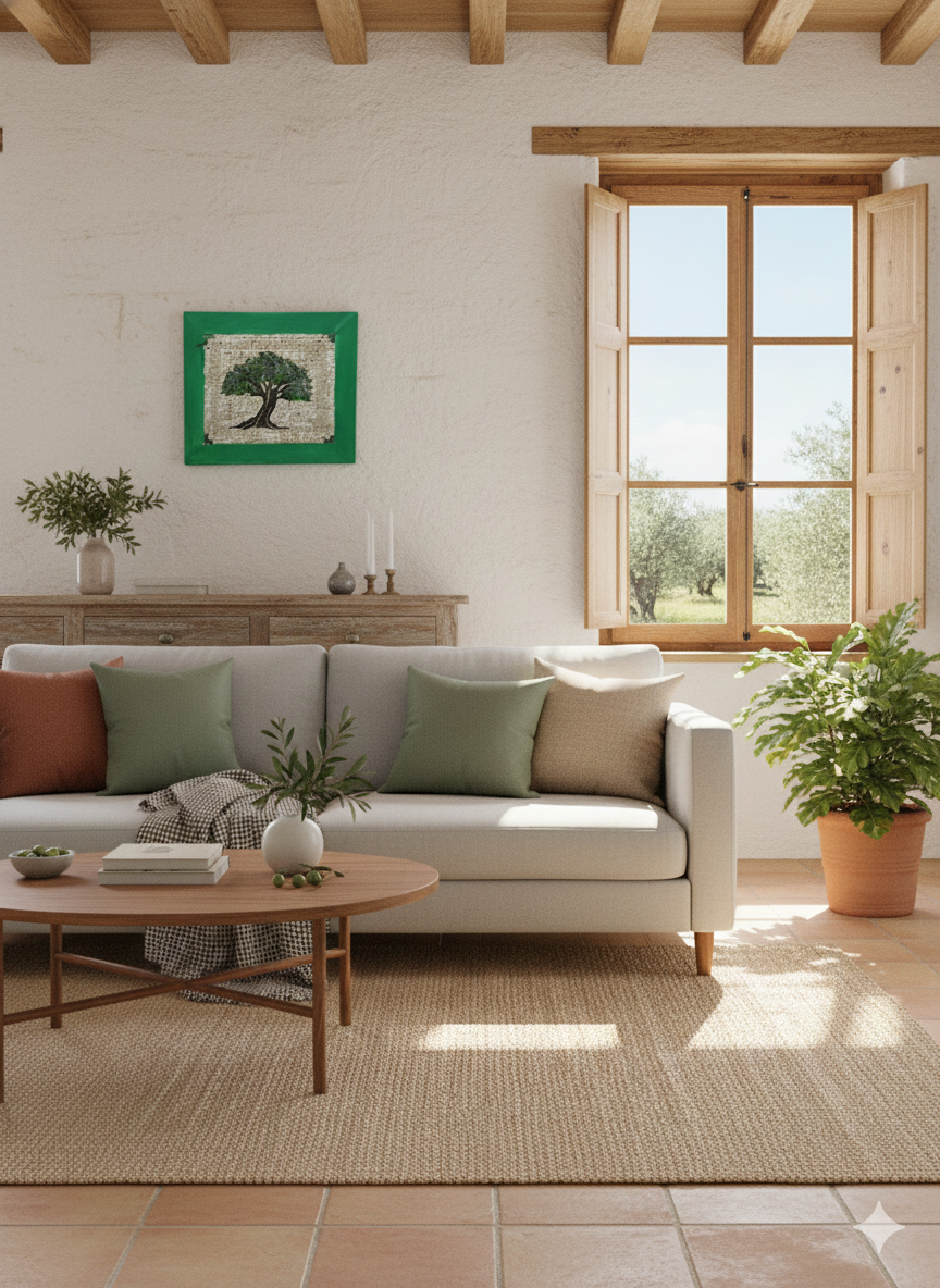 Handmade Olive Tree Mosaic - Traditional Greek Art