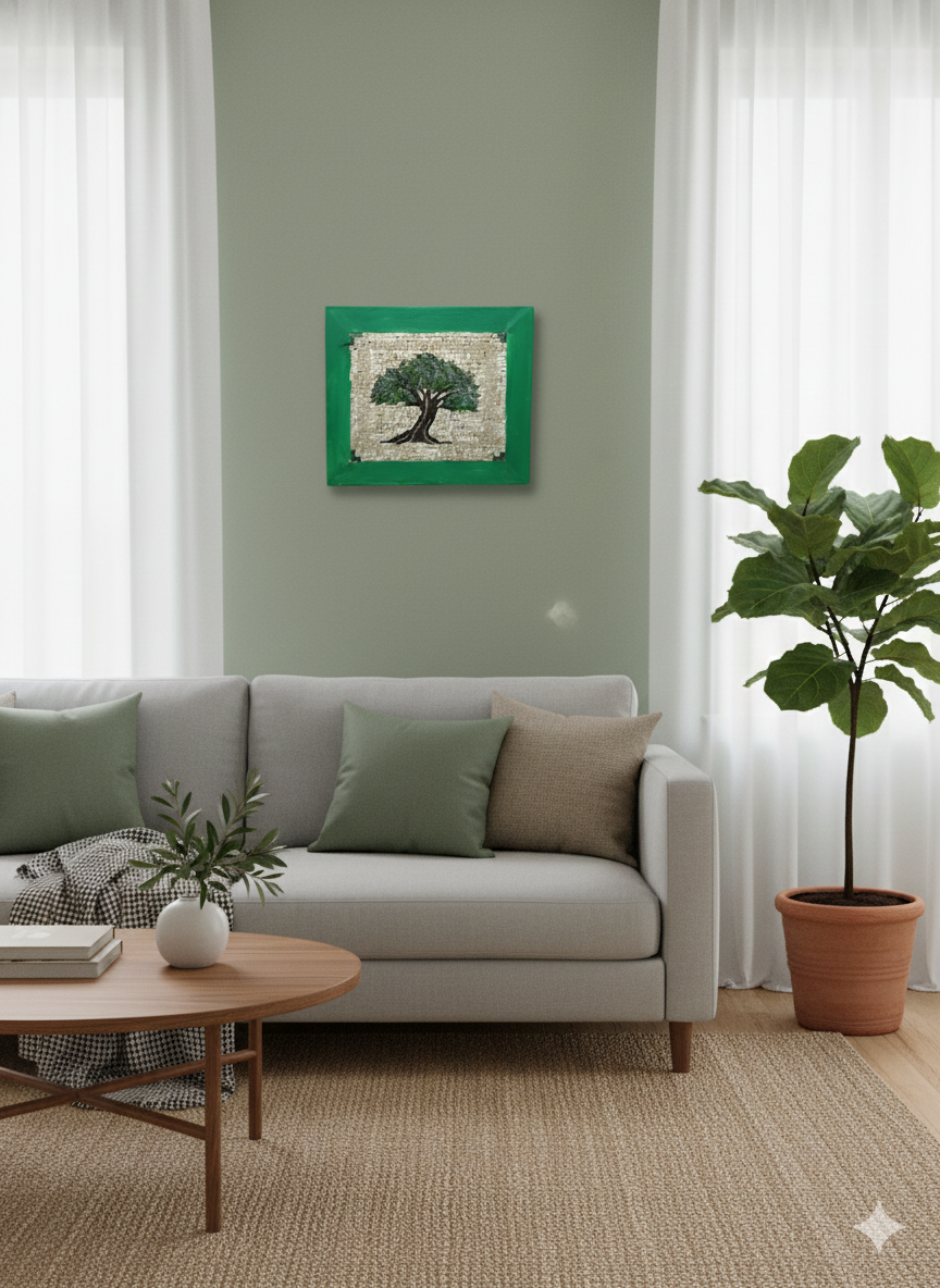 Handmade Olive Tree Mosaic - Traditional Greek Art