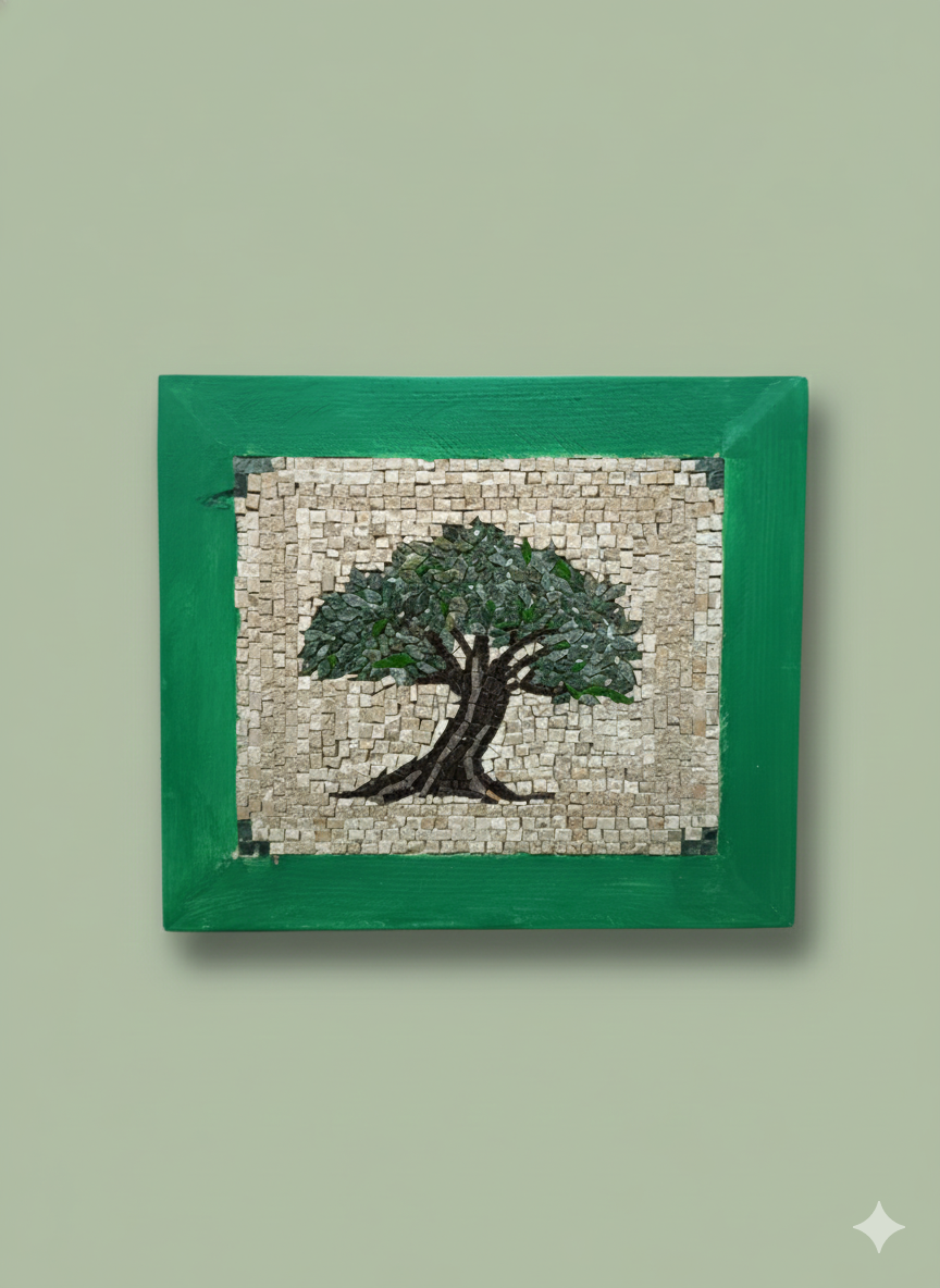 Handmade Olive Tree Mosaic - Traditional Greek Art