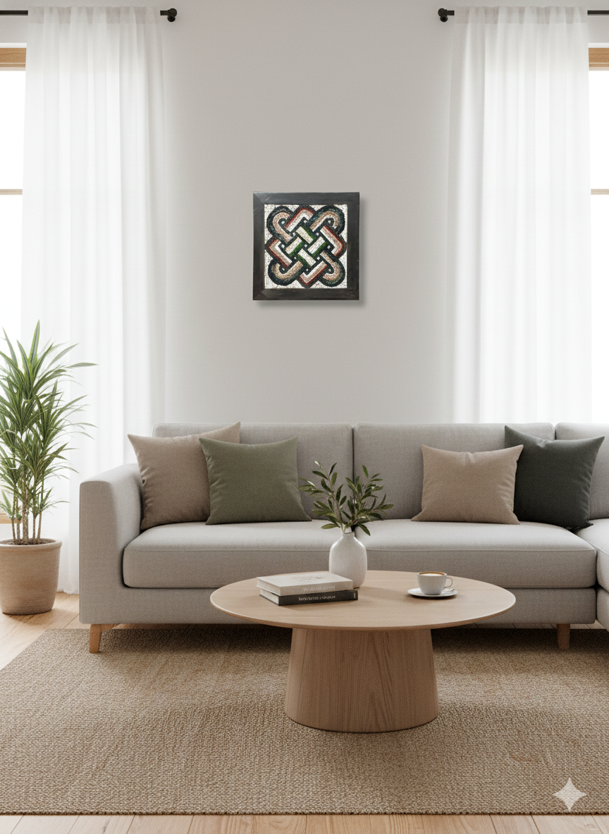 Celtic Knot Mosaic Wall Art - Handcrafted Eternal Symbol