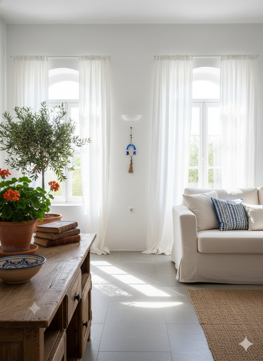 Horseshoe Wall Hanging – Handmade Mosaic – Blue – Evil Eye