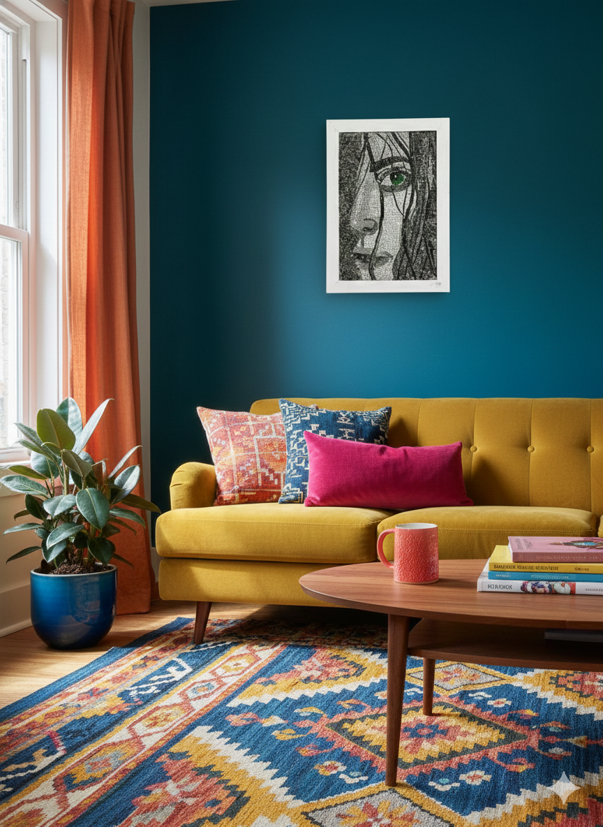 The girl with the green eye handmade mosaic art