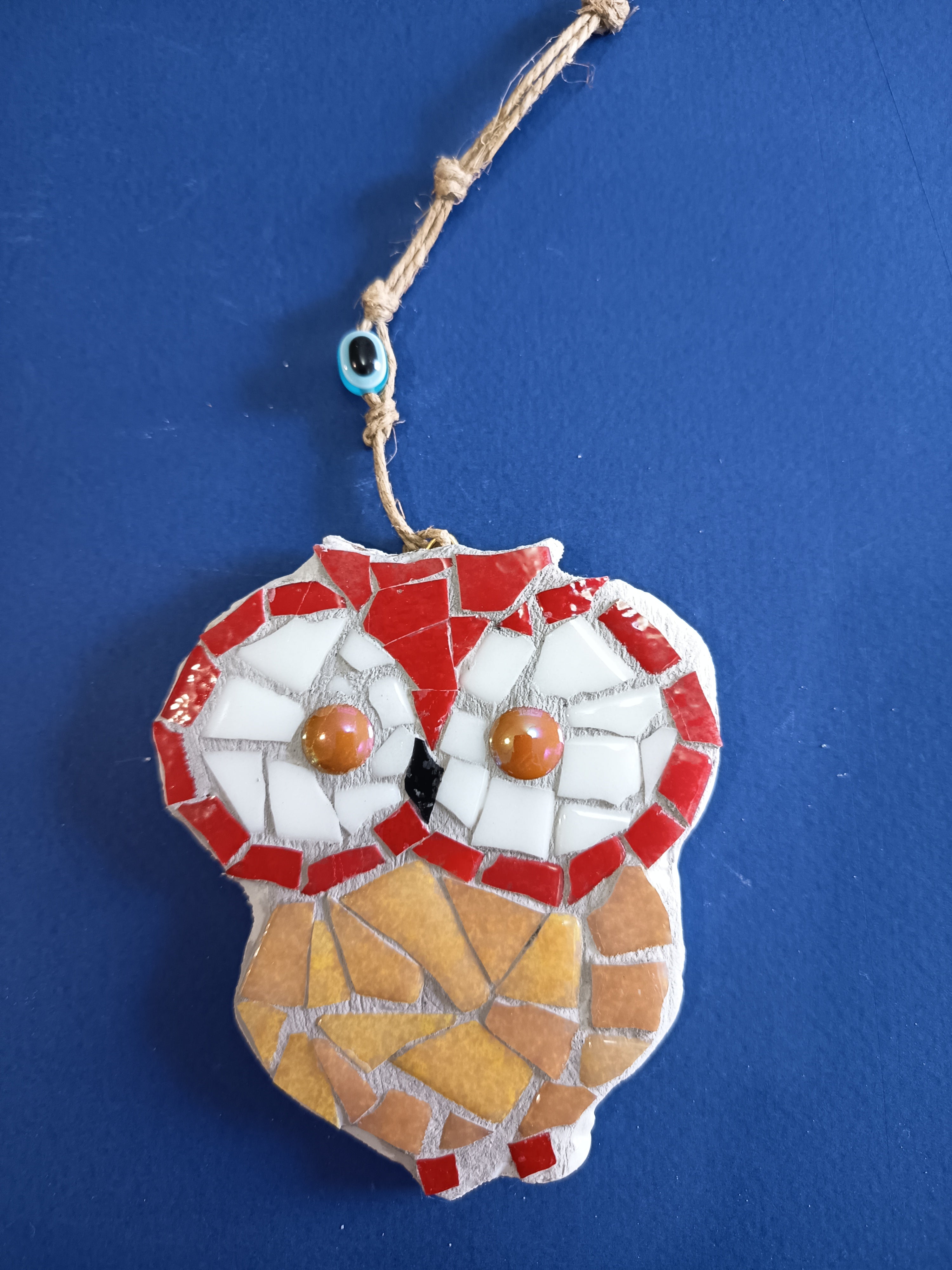 Handmade Mosaic Owl Wall Hanging - Good Luck Charm